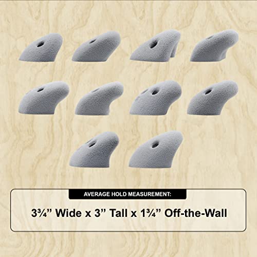 Atomik Climbing Set of 10 Medium Screw-On Basic Jugs in Gray