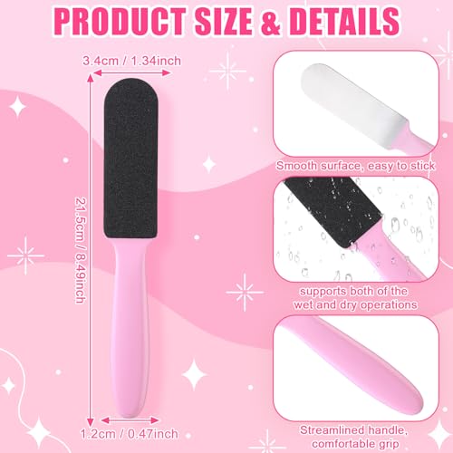 Mudder 2 Pack Stainless Steel Foot File with 20 Replaceable Double Sided Coarse & Fine Pads, Callus Remover for Dry Rough Skin and Cracked Heels, Reusable Pedicure Rasp(Pink) - color: Pink