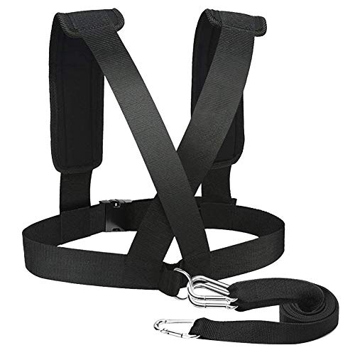 Weight Bearing Shoulder Strap, Resistance Bands Fitness Elastic Loop | Adjustable Padded Harness for Sled Tire Pulling, Resistance Training Workout