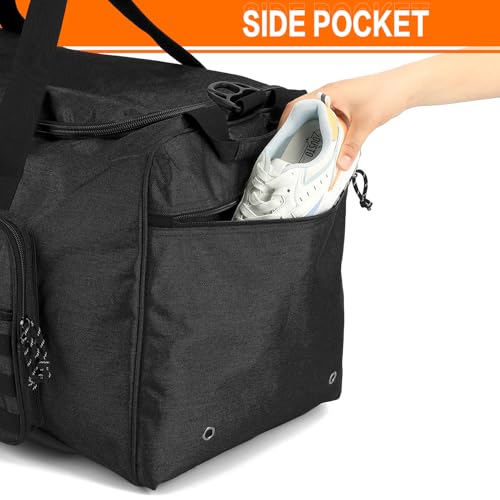 120L Extra Large Gym Duffle Bag for Men Women with Shoes Compartment Heavy Duty Tactical Sports Duffel Bag Big Football Baseball Basketball Soccer Hockey Team Equipment Bag, Black - color: Black