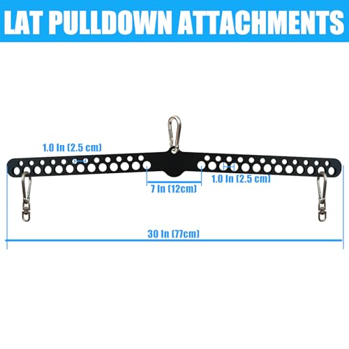 Multi-Grip LAT Pull Down Bar for Home Gym Fitness, Spreader Plate LAT Pulldown Attachments for Pulley System Cable Machine, Double to Single Cable Attachment Exercise Handle - color: Multi Hole Bar 3