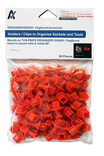 Ascend Tools Organizer Genie 3/8" Socket Holder Pegboard Accessory – Holds 3/8" Drive Sockets (50 Per Pack), Tool Storage Organizer - style: 3/8'' drive socket holders - 50 pieces