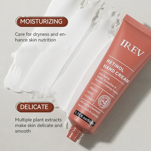 Retinol Hand Cream Firming Anti-Aging Hand Lotion with Collagen, Retinol Moisturizer for Aging & Dry Cracked Hands, Care & Protects Skin, Nails & Cuticles
