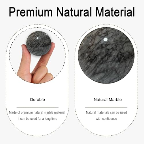 Baoding Balls Hand Therapy Balls, Dark Grey, 1.57 inch, 2 Pack | Stress Relief, Hand Exercise, Arthritis, Chinese Massage Ball Set, Storage Bag Included - color: Dark Grey, size: Medium-1.57"
