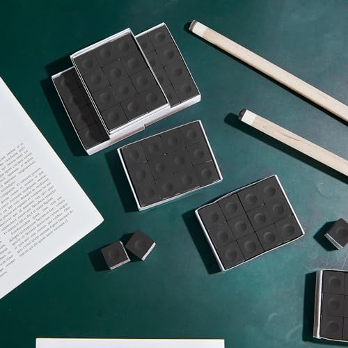 Junkin Pool Chalk Cubes for Billiard Cue Sticks, 48/72/108Pack Options, Table Accessories for Clubs, Bars & Home - color: Black