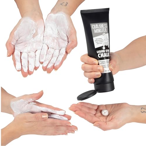 Liquid Gym Chalk - Mess-Free - Premium Sweat Resistant Long Lasting Grip - Quick Dry Hand Grip for Gymnastics, Rock Climbing, Power Lifting and More - Chalkness Monster - size: 200mL