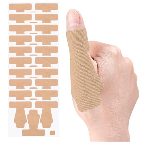 Precut Kinesiology Tape for Thumb, 30 PCS Self Adhesive Thumb Protecting Tape Big Toe Straps, Elastic Athletic Tapes, Breathable Latex-Free Tapes Finger Toe Patches for Joints Muscle Support (Skin) - color: Skin