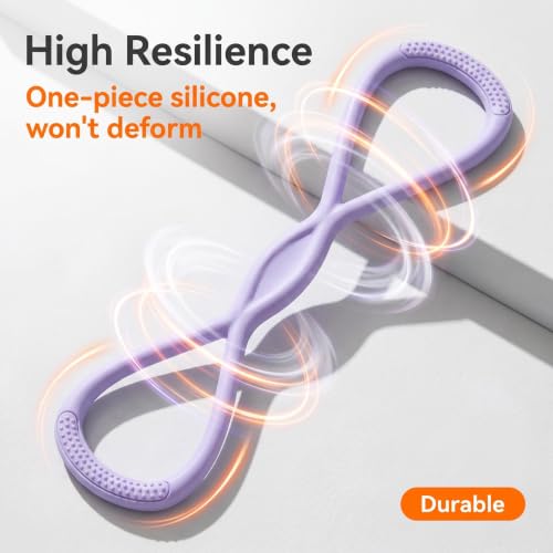 Figure 8 Resistance Band, Figure 8 Resistance Bands for Women Men,Resistance Band Figure for Working Out, Non-Slip Handles, Home Gym, Yoga & Physical Therapy - color: 25 LBS PURPLE