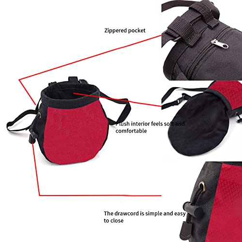 Climbing Chalk Bags,No Leak Rock Climbing Strawstring Bag - color: Red