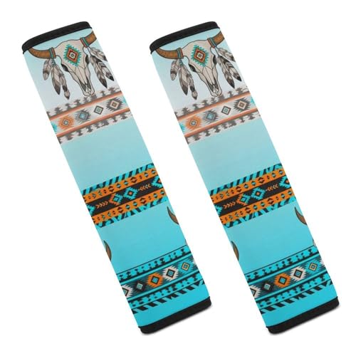2PCS Native American Southwestern Aztec Western Car Seat Belt Pad Universal Soft and Comfortable Harness Pads Strap for Kids, Car Seats Pushchair Strollers High Chair Pushchair - color: Pattern 592