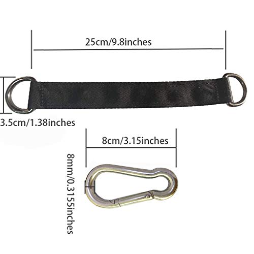 Tree Swing Straps, 1 PCS 25cm / 9.8inches Heavy Duty Hanging Kit with Carabiner, Holds 220 lbs, Perfect for Swing Seat, Hammock, Plank - color: 1pack 25cm straps with Carabiner