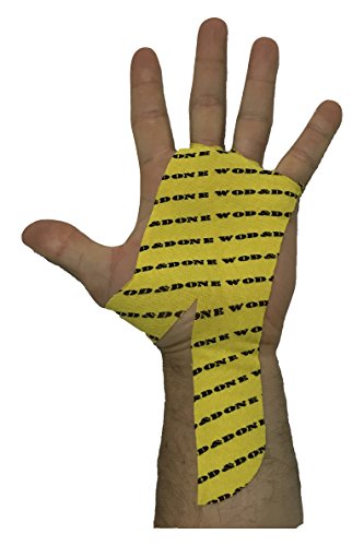 WOD&DONE Custom Hand Protection Athletic Tape Grips for Pullups, Functional Fitness, Gymnastics - color: Yellow, size: 10pairs