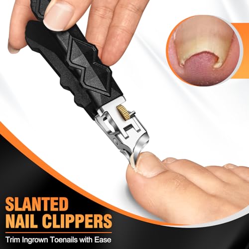 2026 Toenail Clippers for Thick Toenails | Wide Jaw Opening Toe Nail Clippers for Men, Heavy Duty Ingrown Toenail Clippers, Sharp Slanted Cutters with Long Handle