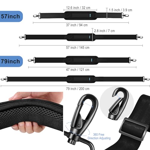 Bag Shoulder Strap, Padded Adjustable Shoulder Strap Replacement - color: Black, size: 79"