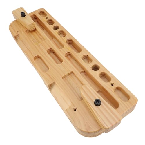 Keenso Wooden Training Hang Board Fingerboard Climbing Grip Board Compact Solid Wood with Various Finger Holes for Climbing Strength Training