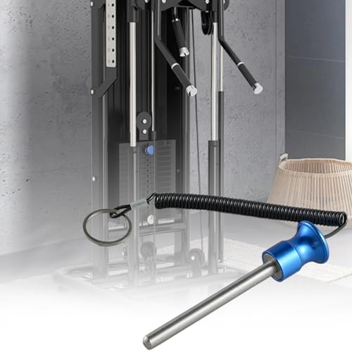 Gym Pin, Universal Aluminum Alloy Weight Stack Pin with Pull Rope for Fitness Equipment Pin Training - color: Blue 10*125mm