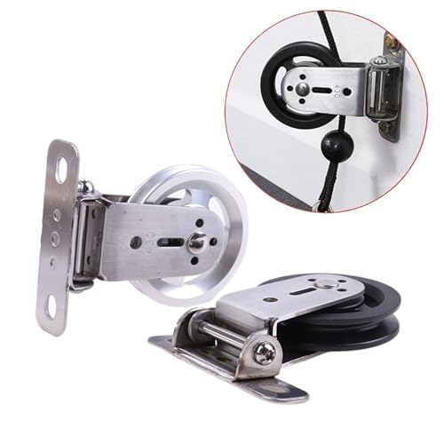 U Groove Stainless Steel Wall Pulley Wall-Mounted Silent Pulley System | 360° Rotating Cable Machine for Full-Body Strength Training(ColorB) - color: ColorB