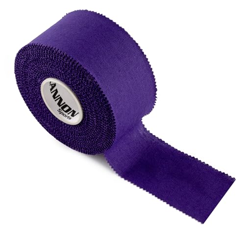Cannon Sports Premium Athletic Tape - 1.5” x 45 Feet Per Roll - Easy Tear, No Sticky Residue, Very Strong, Hypoallergenic and Latex Free - Ideal for Sprains, Strains, First Aid - Pack of 3 (Purple) - color: Purple