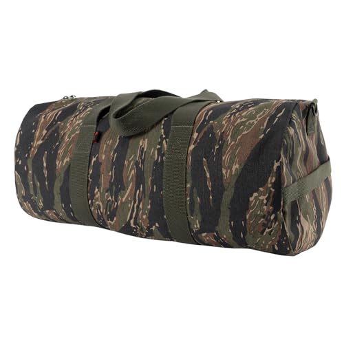 Rothco Heavy-Duty Canvas Shoulder Duffle Bag - Rugged Travel Gym Gear Equipment Bag - color: Tiger Stripe Camo, size: 19 Inches