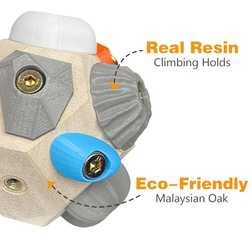 Handmade Bouldering Block, 3D Rock Texture Climbing Finger Strengthener & Grip Trainer with Dice Game Rules, Premium Desk Toy & Rock Climbing Gift for Climbers (Put Gym in Your Pocket)