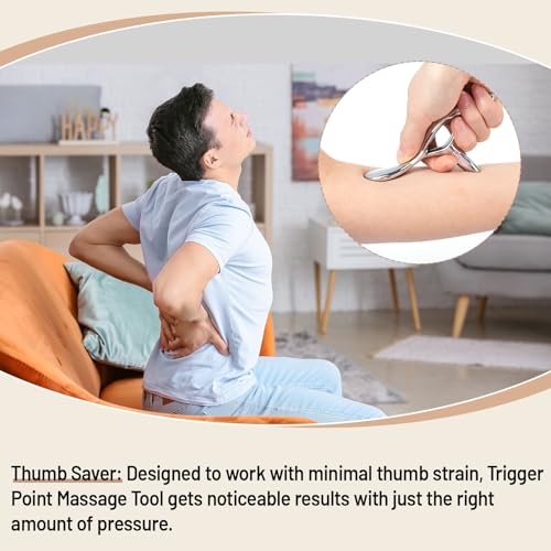 2 Pcs Trigger Massage Tool Acupuncture Pen Gua Sha Massage Scraping Tool Manual Reflexology Body Point Deep Tissue Muscle Scraper Massager for Head Neck Hand Waist Calf Foot(Silver,Large) - color: Silver, size: Large