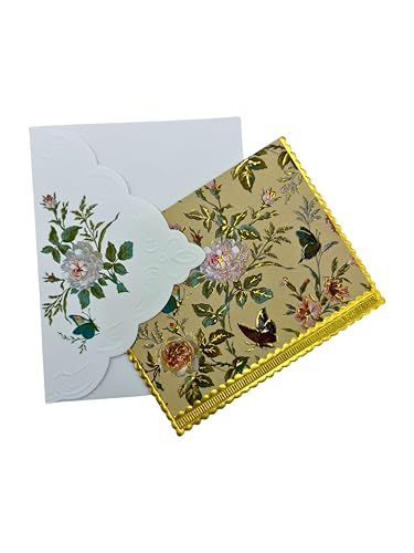 Poster Foundry Set of 3 - Garden Butterfly Boxed Note Cards by Carol Wilson. 10 embossed 4x5 Die-Cut Notecards and Matching Envelopes in Decorative Gift Box with Magnetic Flap. NCP2363 - color: Nature - Butterflies in Garden, style: 3 gift box sets / 30 c