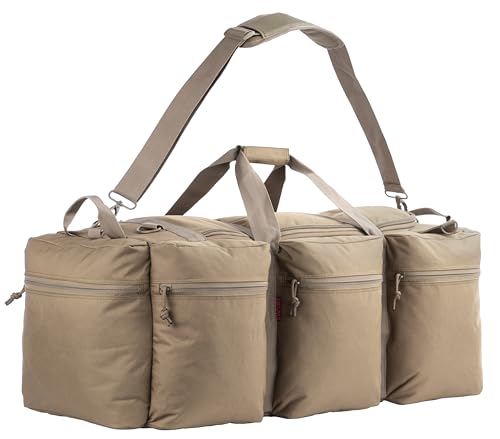 100L Large Military Duffle Bag Deployment Duffel Bag Sports Equipment Travel Luggage Bag with Detachable Backpack Straps… - color: Coyote Tan