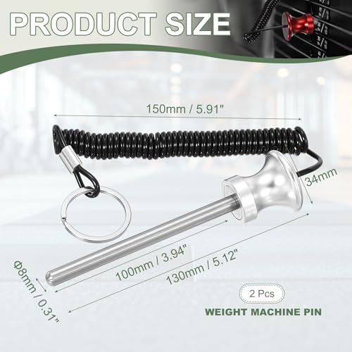 Weight Stack Pin, Weight Gym Pin Strength Training Equipment Replacement with Pull Rope for Commercial Home - color: Silver, size: 0.3 x 3.9 Inch
