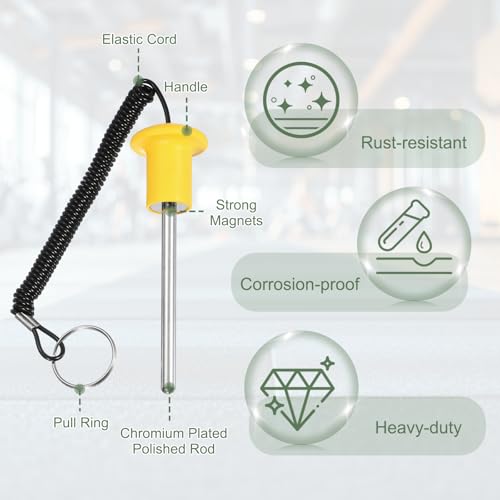 Gym Pin Weight Stack Pin Strength Training Lifting Equipment Replacement with Pull Rope Fitting for Club - color: Yellow, size: 0.3 x 3.9 Inch