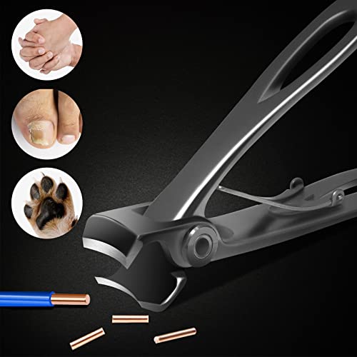 Werlla Toenail Clippers for Thick Toenails, Long Handle Wide Jaw Opening Nail Clippers for Adult, Men, Seniors, Extra Large Heavy Duty Toenail Clippers for Fingernail & Ingrown Toenail (2 Piece Set) - style: 2pcs_curved_black