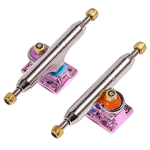 Fingerboard Trucks with Upgraded Urethane Bushings and Pivot Cup,34mm 32mm Width,Normal Kingpin (Pink, 32mm) - color: Pink, size: 32mm