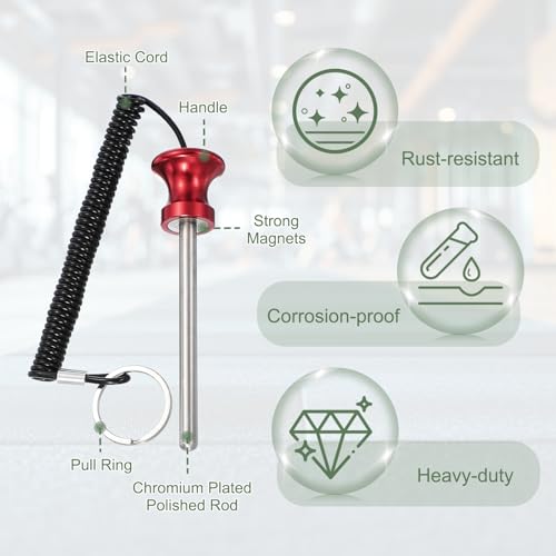 Weight Stack Pin, Weight Gym Pin Strength Training Equipment Replacement with Pull Rope for Commercial Home - color: Red, size: 0.3 x 3.9 Inch