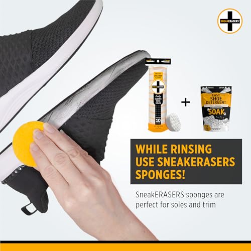 SneakERASERS Overnight Soak, Shoe and Sneaker Cleaner, Easy Detergent for Sneakers athletic shoes, and more. No fuss!