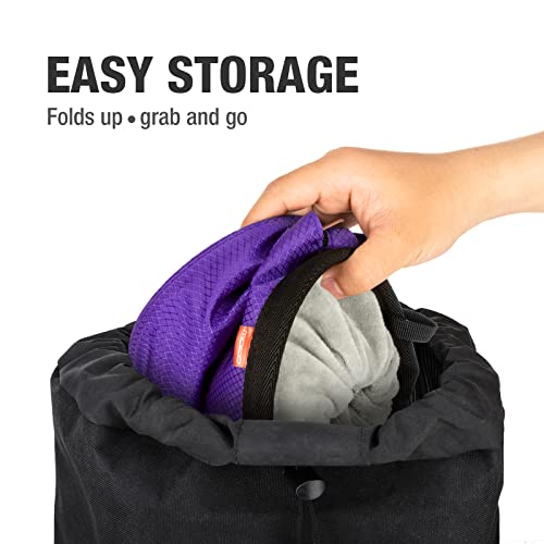 Moko Rock Climbing Chalk Bag, Bouldering Chalk Pot Bucket with Adjustable Belt & Carabiner Drawstring Climbing Gear - color: Purple, style: Straight Cylinder