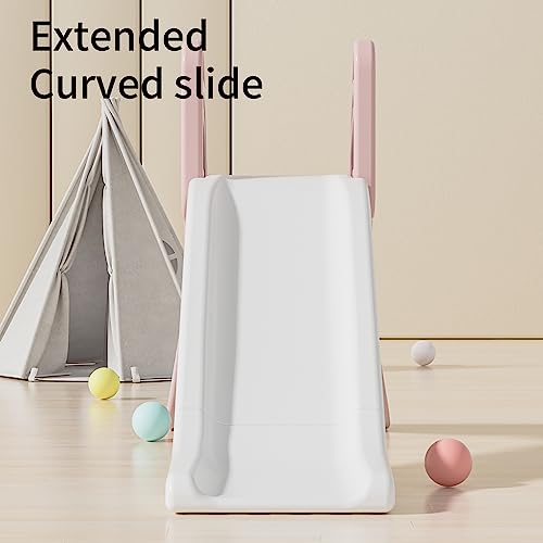 Toddler Slide Large Play Climber Slide PlaySet with Extra Long Slipping Slope Indoor Slide Kids Slide Toddler Playground Toddler Slide Outdoor Toys for Toddlers (Pink) - color: Pink