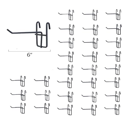 NectaCol 30 Packs 6" Metal Grid Wall Hooks, Standard Gridwall Panel Hooks are for Gridwall Panels Display,Black - size: 6 Inch