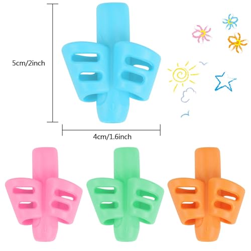 SANNIX 16 Pack Pencil Grips for Kids Handwriting, Pencil Holder for Kids | Handwriting Grip, Ergonomic Training Pen Grips, Writing Tool for Toddlers, Preschoolers, Children - color: 16pcs-2 Finger Grip