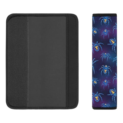 Universal Soft and Comfortable Seat Belt Shoulder Pad for Adult Use, Most Cars, 1 Pair Fantasy Spider Purple Blue Harness Pads Strap Anti-Slip Pad - color: Pattern 439