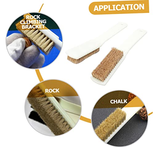 2pcs Climbing Brush for Rock Climbing Bouldering Reusable Boars Hair Cleaning Brush for Outdoor Sports Sturdy Handle for Rocks Stones