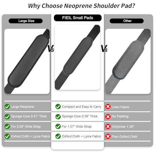 FIEIL 2 Pack Breathable Universal Shoulder Pad, Silica Gel Backpack Strap Pads, for Shoulder Bags, Guitar Strap, Detachable Shoulder Strap Pad Pads Help Relieve Shoulder Pain(Anti-Slip Texture) - size: 2 Pack 20*5CM Small Neoprene