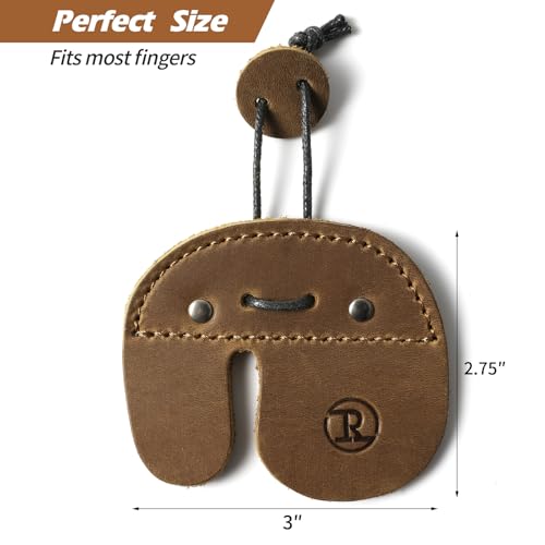 Leather Archery Finger Tabs,Handmade Archery Finger Guard for Shooting Practice Gear, Recurve Bow Fingers Tab - color: Brown