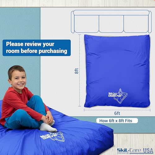 Skil-Care Crash Pads for Kids Sensory, High-Density Foam Crash Mat, Nylon | Water-Resistant Cover Crash Pads with Mesh Vents from 3x4ft to 8x8ft for Daily Use in Sensory Rooms, Schools, Clinics, Home - size: 6x8 Feet