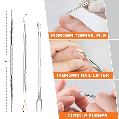 Toenail Clippers for Men Seniors Thick Ingrown Toenails 6PCS Professional | Wide Jaw Opening, Heavy Duty Large 360 Degree Rotary Nail Clippers for Seniors, Finger Nail Clippers Adult with Catcher - style: Toenail Clippers Set