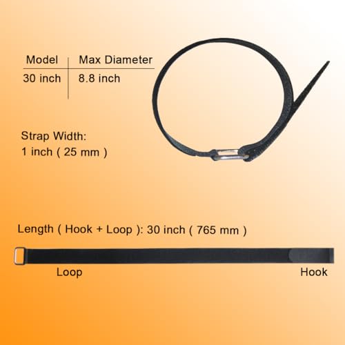 30 inch Reusable Extend Securing Strap - Fastening Cable Strap - 16 PACK Adjustable Nylon Hook and Loop Cable Tie Down Strap - size: 1 x 30 in