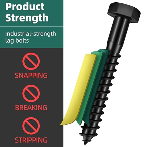 Lag Bolts for TV Wall Mount, TV Mount Screws Kit with M8x65mm Lag Screws, Drywall Anchors, Washers, Bubble Level Hardware Kit for Wood Stud Brick Concrete