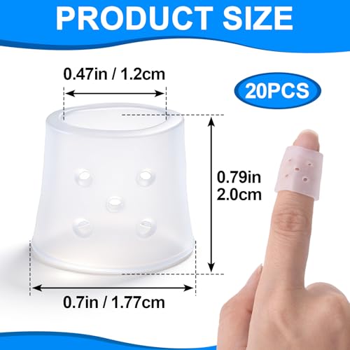 PAGOW 20pcs Finger Covers for Skin Picking, Stop Nail Biting Finger Guard | Reusable Breathable Silicone Anti Skin Picking Finger Gloves for Nail Biting Prevention, Cuticle Protection, Cracked - Clear - size: style1,clear,20pcs