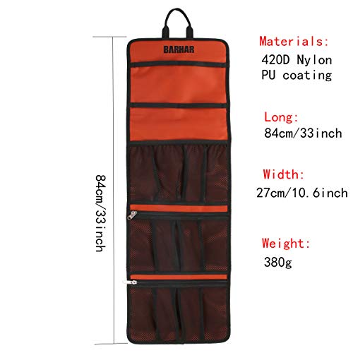 Climbing Quickdraw Hanging Storage Bag, Carabiner Hook Gear Equipment Parts Collections, Durable Foldable Bundled Roll Anti-scratch Bag, Small Tools Organizer Pouch, suit for Rock Climbing Ice Climb