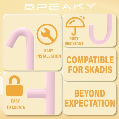 Pink Pegboard S Hooks for IKEA SKADIS, 16 Pack | Compatible with IKEA SKADIS Pegboard, Rust Resistant Steel Hooks, 18 lb Load Capacity for Kitchen, Office, Craft - style: Pink S Hook