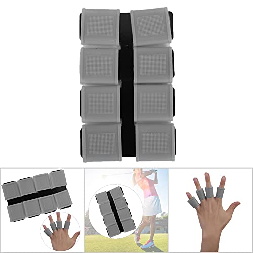 Finger Sleeves, 8pcs Finger Protector Silicone Finger Tube Golf Gloves Golf Finger Protector Tape Anti Slip Elasticity Golfer Swing Grip Golf Finger Band Cover Sets (Grey) - color: Grey