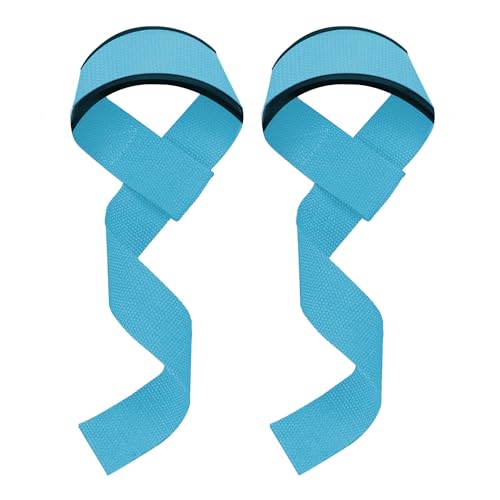 WSAKOUE Lifting Straps, Weightlifting Straps, Deadlift Straps with Padded Neoprene for Power Lifting, Bodybuilding, Gym Workout, Strength Training & Fitness Workout, Resistance - color: Blue